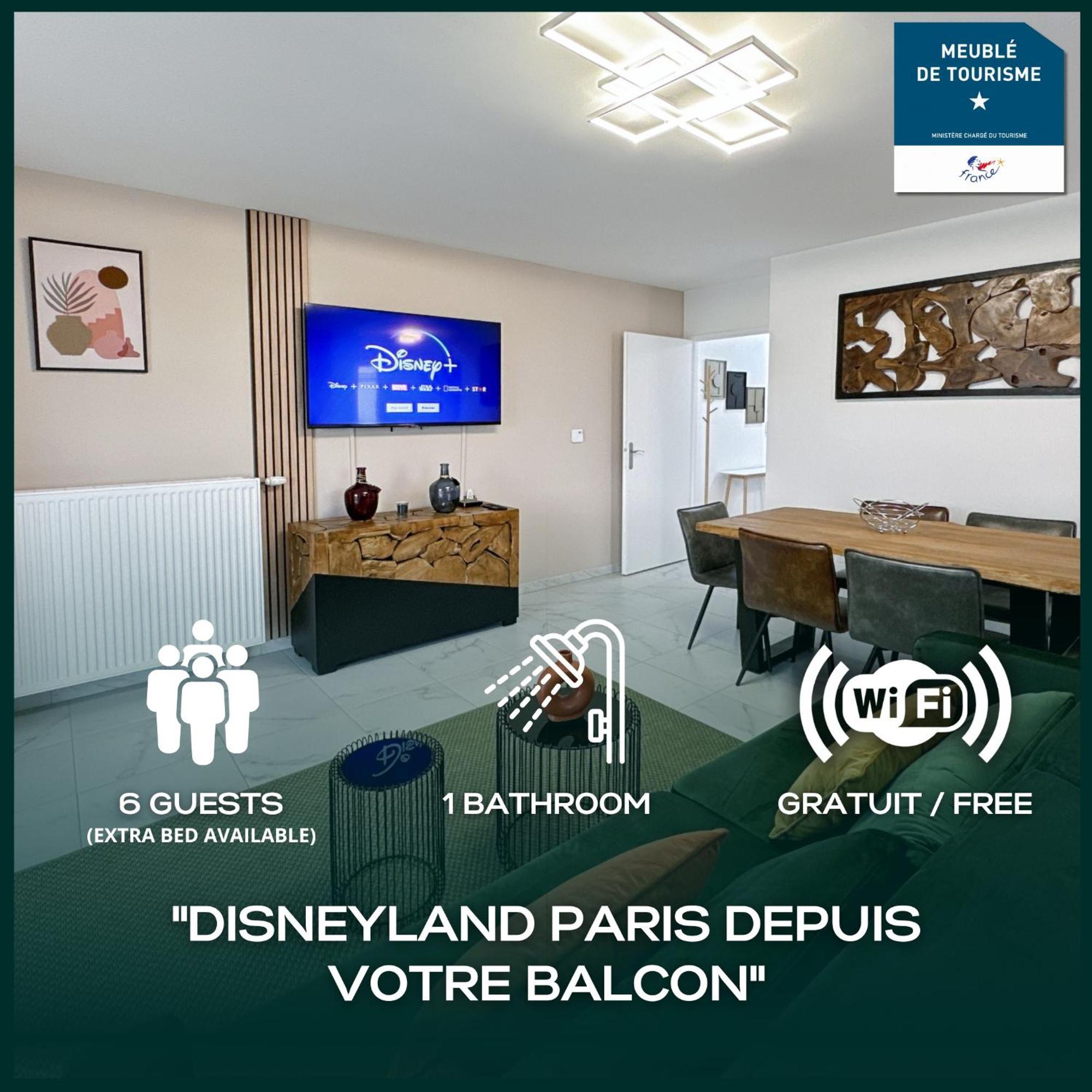 Le Chessy Disney - Logement Pour 6 A Disneyland Paris Avec Vue Sur Le Feu D Artifice Eksteriør bilde